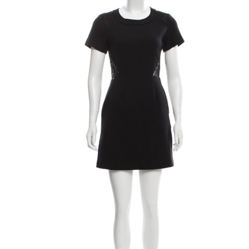 SEA NEW YORK Black Wool Lace Mini Dress 4